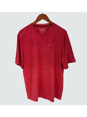 Tommy Bahama Mens IslandZone Red Heathered Performance T-Shirt Size L